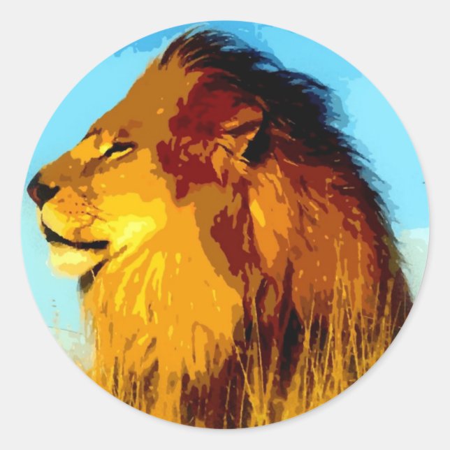 Sticker Rond Portrait de Lion (Devant)
