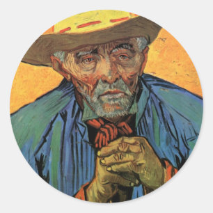 Sticker Rond Portrait de Patience Escalier par Vincent van Gogh