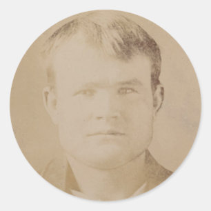 Sticker Rond Portrait de Robert Leroy Parker alias Butch
