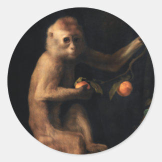 Sticker Rond Portrait d'un singe