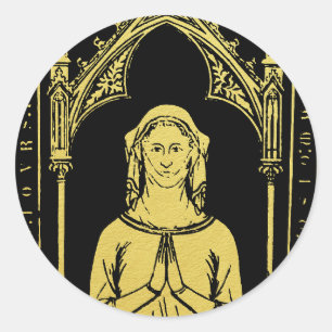 Sticker Rond Portrait médiéval anglais 1300 Lady Joan Cobham