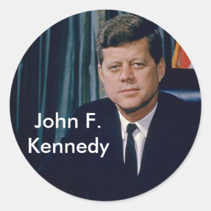 Sticker Rond Portrait officiel JFK du domaine public