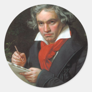 Sticker Rond Portrait vintage du compositeur, Ludwig von Beetho