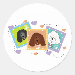 Sticker Rond Portraits de chiens T-shirts et cadeaux