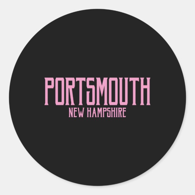 Sticker Rond Portsmouth New Hampshire Nh Texte K Imprimer (Devant)