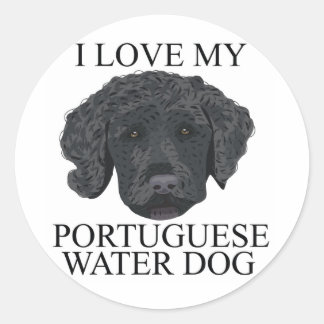 Sticker Rond PORTUGAIS Aimer CHIEN D'EAU !