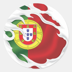Sticker Rond Portugal déchiré