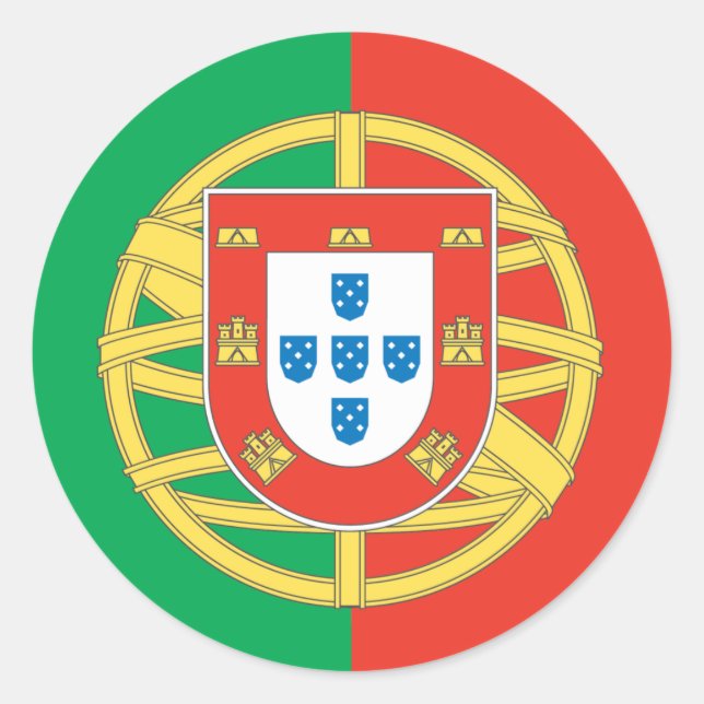 Sticker Rond Portugal Pays Drapeau (Devant)