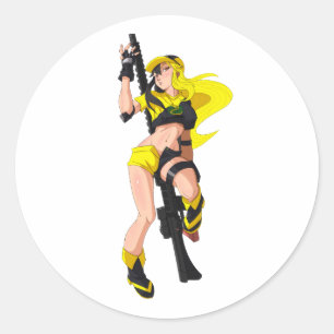 Sticker Rond Pose avant du canon volontaire