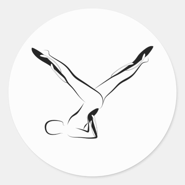 Sticker Rond Pose de Pilates (Devant)