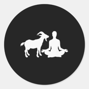 Sticker Rond Pose de yoga Lotus Chèvre Yoga _3 