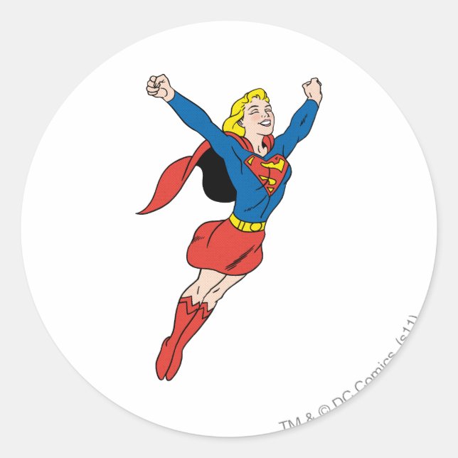 Sticker Rond Pose superfille 6 (Devant)