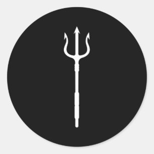 Sticker Rond Poseidon Trident Neptune Dieu grec