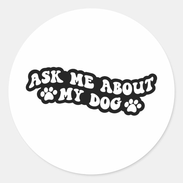Sticker Rond Posez-moi des questions sur mon oreiller à jeter (Devant)
