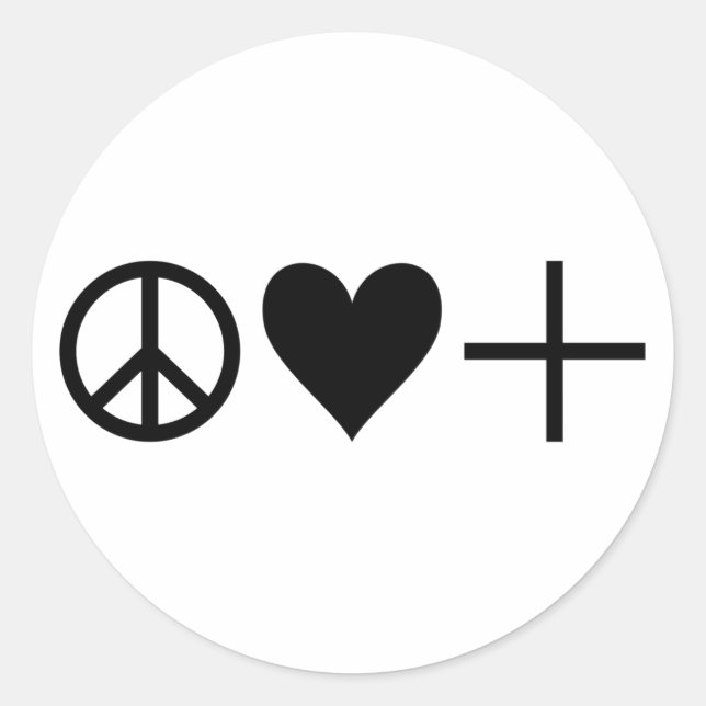 Sticker Rond positivité de l'amour de paix (Devant)