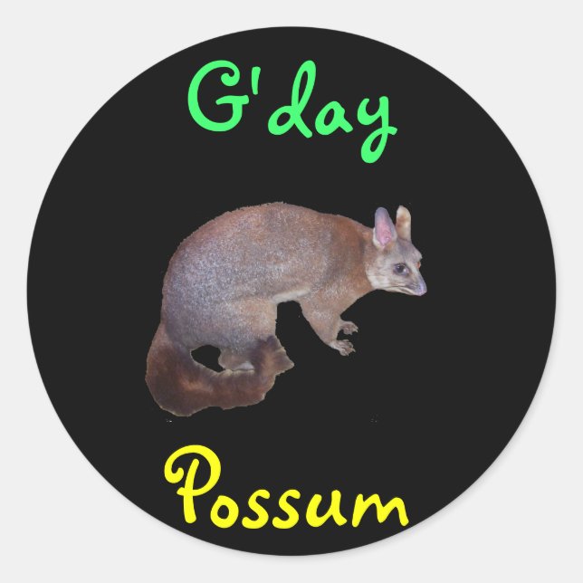 Sticker Rond Possum (Devant)