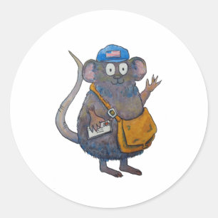 Sticker Rond Postal Post Transporteur de courrier Postman Merci