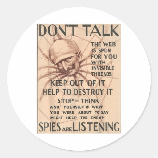 Sticker Rond Poster Conception Conception Parler Spider Spie vi