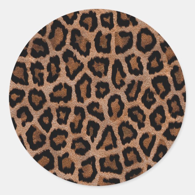 Sticker Rond Poster de animal Motif Leopard classique (Devant)