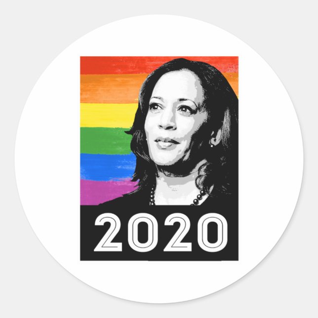 STICKER ROND POSTER FIDE KAMALA 2020 (Devant)