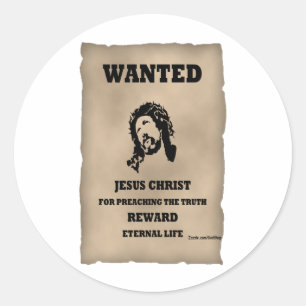 Sticker Rond Poster Recherché de Jésus