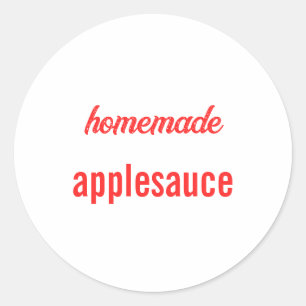 Sticker Rond Pot de compote de pommes fait maison pour cadeau d