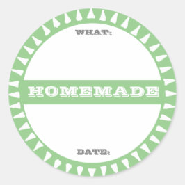 Sticker Rond pot de conservation fait maison écriture pastel mi