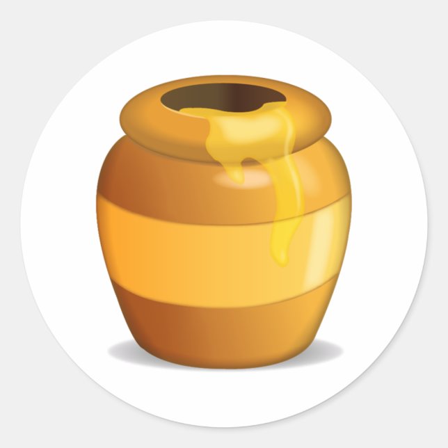 Sticker Rond Pot de miel - Emoji (Devant)
