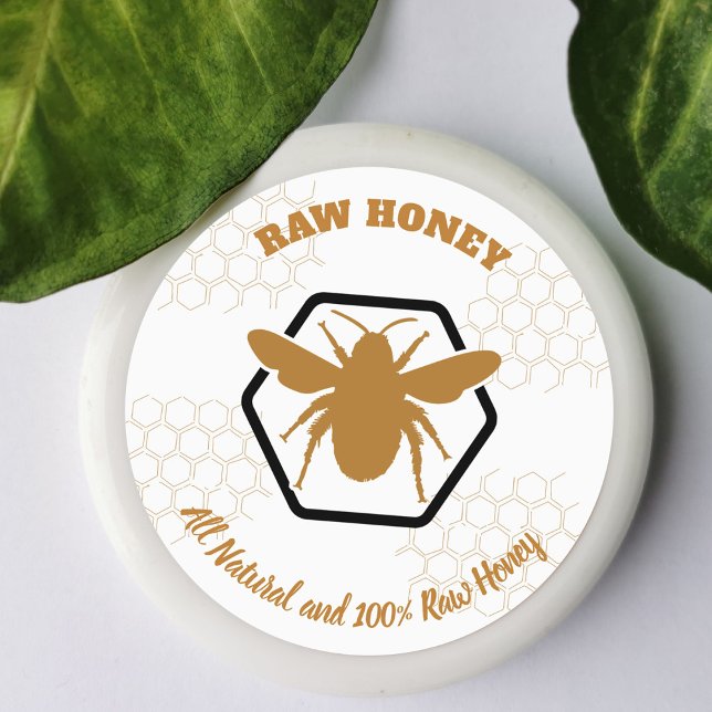 Sticker Rond Pot de miel frais rucher d'abeilles apiculteur (Créateur téléchargé)