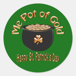 Sticker Rond Pot d'or pour le jour de Patrick de saint