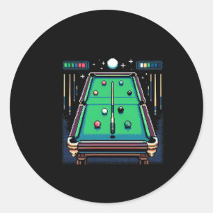Sticker Rond Pot Pixelated 8 bits Billiards
