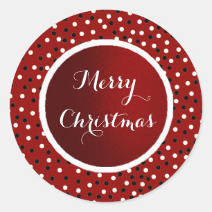 Sticker Rond Pote Un Point Rouge Blk&White Sticker-Joyeux Noël