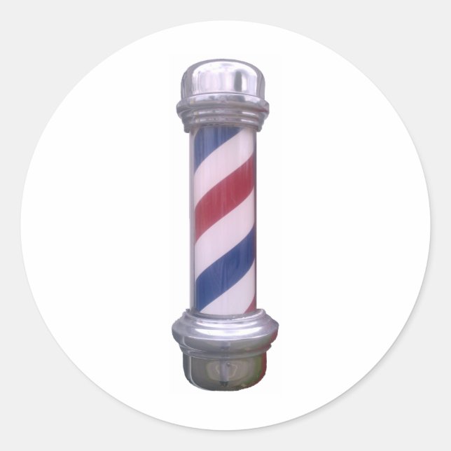 Sticker Rond Poteau en barbier (Devant)