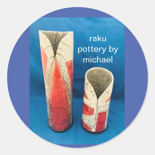 Sticker Rond poterie de raku par michael (Devant)