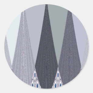 Sticker Rond Pots Chevron Gris Cendré Imprimer