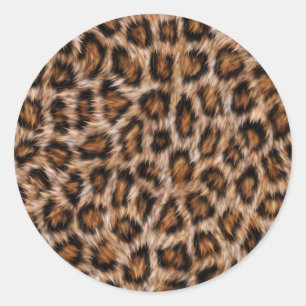 Sticker Rond Pots de léopard Fourrure Jaguar Animal Chat peau 