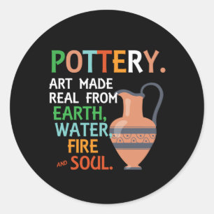 Sticker Rond Pottery Earth Water Potter Clay Hobby Artist Gift