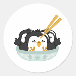 Sticker Rond Poubelles de pingouins Iceberg