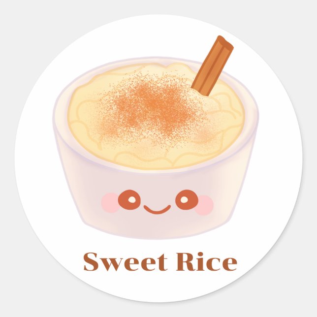 Sticker Rond Pouding au riz doux Arroz Con Leche Mexicano (Devant)