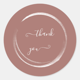Sticker Rond Poudre de remerciement Rose Mariage douche de brid