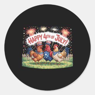 Sticker Rond Poulet 4 juillet Ferme Jour de l'Indépendance État