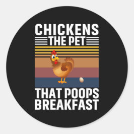 Sticker Rond Poulet D'Art Poulet L'Animal De Compagnie