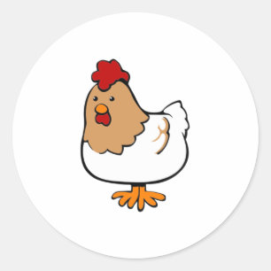 Sticker Rond Poulet de bande dessinée