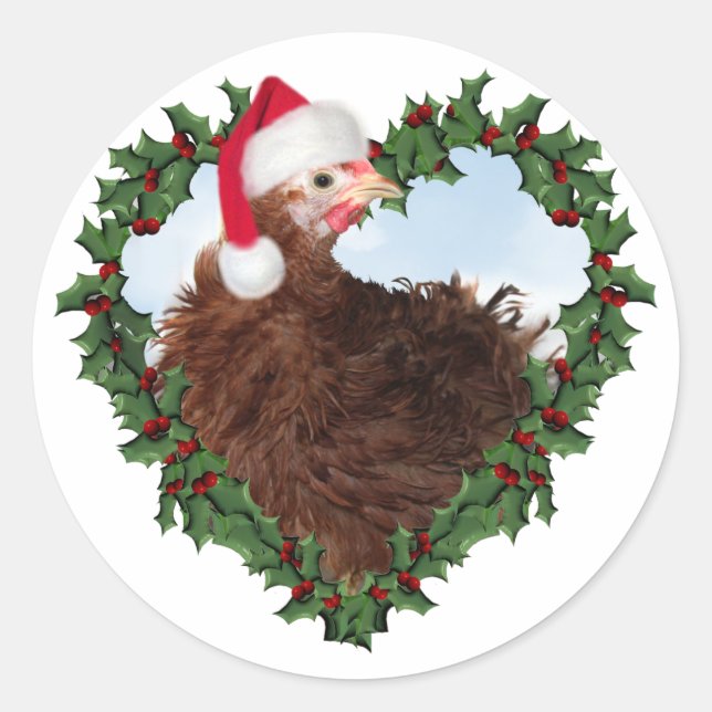 Sticker Rond Poulet de Noël * Frizzle (Devant)