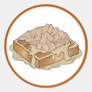 Sticker Rond Poulet et gaufres Pennsylvanie Dutch Amish Food