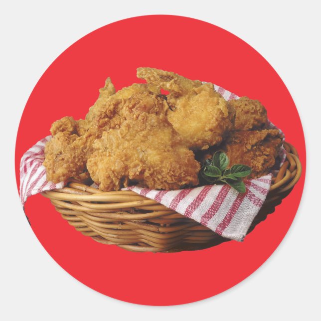 Sticker Rond Poulet frit (Devant)