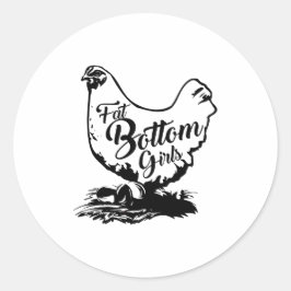 Sticker Rond Poulet Hen Gras Bas Napkin