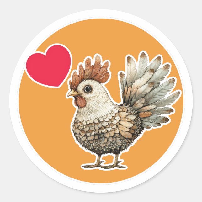 Sticker Rond Poulet mou (Devant)