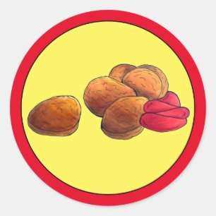 Sticker Rond Poulet Nuggets Ketchup Junk Fast Food Foin