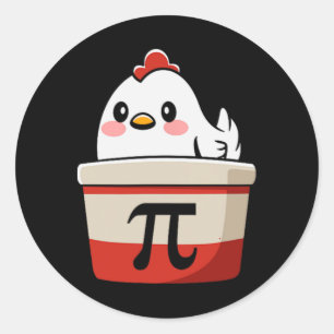 Sticker Rond Poulet Pot Pie Drôle Math Amant Pun Pi Day Étudian